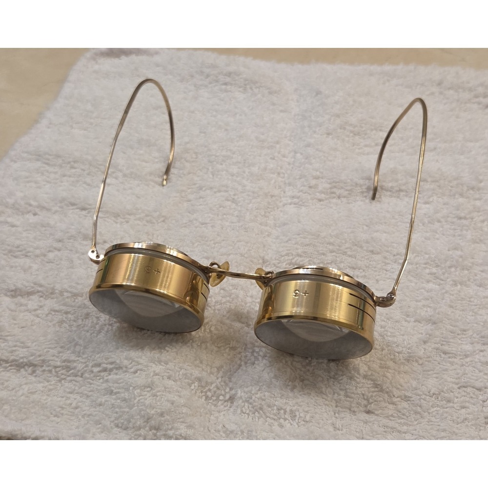 Incredible Antique Shuron 12K GF Surgeon Doctor Jewelers Glasses +3 C. 1890-1910 - Picture 1 of 13